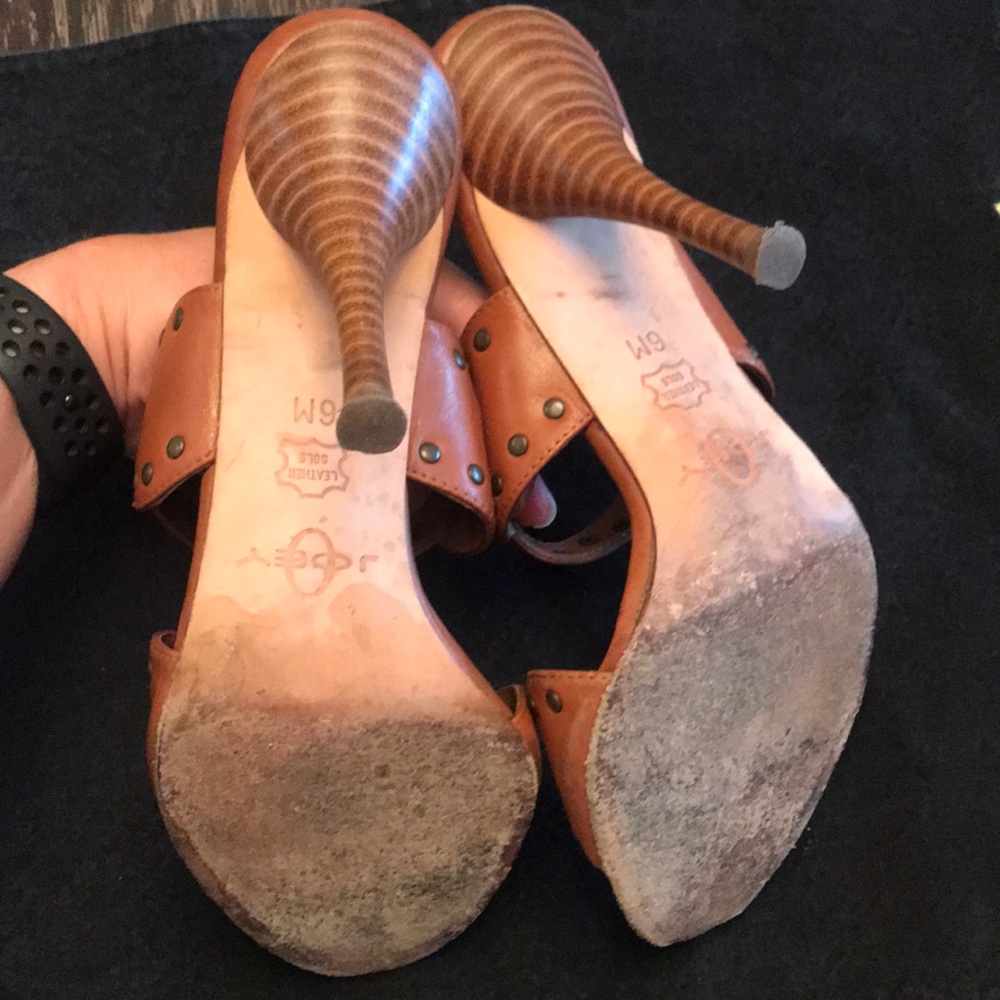 Joey Open toe stiletto sandals; Leather - Picture 4 of 8
